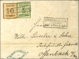 Càd Encadré STRASBOURG ELS / BAHNOF / Als. N° 4 + 5 Sur Lettre Pour Offenbach. 1871. - TB. - Lettres & Documents