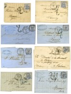 Lot De 8 Lettres Oblitérées Càd STRASBOURG, Diverses Taxes. 1871. - TB / SUP. - Lettres & Documents