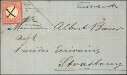 Plume / TP All. 1 Groschen Sur Lettre Pour Strasbourg, Mention Manuscrite Lutterbach. 1872. - TB. - Lettres & Documents