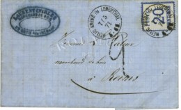 Càd HELLIG KREUZ IM LEBERTHAL / Als. N° 6 Sur Lettre Pour Reims, Taxe Tampon 2. 1871. - TB / SUP. - Briefe U. Dokumente