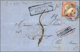 Càd FORBACH LOTHRIGEN / All. 1g Sur Lettre Insuffisamment Affranchie Pour Bourges Taxée 5. 1872. -... - Cartas & Documentos