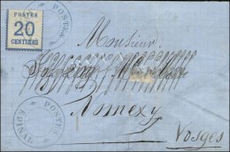 Cachet Provisoire Bleu POSTES  / EPINAL / Als. N° 6 Sur Lettre Avec Texte Partiel Daté D'Epinal Le 17... - Lettres & Documents