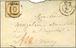 Cachet Provisoire Avec Cercle évidé DELME / '' 12 12 70 '' / Alsace N° 5 Sur Lettre (petite... - Lettres & Documents