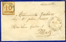 Càd COURCELLES CHAUSSY / Als. N° 5 Sur Lettre Pour Metz. 1871. - TB. - Cartas & Documentos