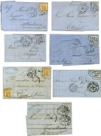 Lot De 7 Lettres Affranchies Oblitérées Càd Fer à Cheval COLMAR Avec Diverses Taxes. -... - Lettres & Documents