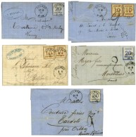 Lot De 5 Lettres Affranchies Oblitérées Càd COLMAR Avec Diverses Taxes. - TB / SUP. - Briefe U. Dokumente