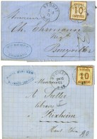 Lot De 2 Lettres Affranchies Oblitérées Càd BRUMAT Noir Et Bleu. - SUP. - Cartas & Documentos