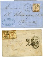 Lot De 2 Lettres Affranchies Oblitérées Càd BRUMAT Noir Et Bleu. - TB. - Cartas & Documentos