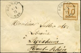 Càd BRUMAT / Als. N° 5 Sur Lettre Pour Rixheim. 1871. - SUP. - Briefe U. Dokumente