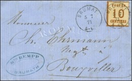 Càd BRUMAT / Als. N° 5 Sur Lettre Pour Bouxviller. 1871. - TB / SUP. - Cartas & Documentos