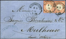 Càd BISCHWEILER Sur TP All 1/2 Groschen (2) Sur Lettre Pour Mulhouse. 1872. - SUP. - Lettres & Documents