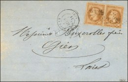 Lettre Avec Texte Daté De Paris Le 20 Avril 1871 Pour Gien Remise Par Un Passeur Au Bureau De Meulan, GC... - Guerra De 1870