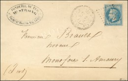 Lettre Sans Texte Avec Cachet Commercial Pour Montfort L'Amaury Remise Par Un Passeur Au Bureau Du Mesnil Saint... - Guerra De 1870