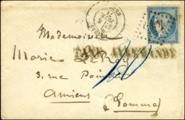 GC 445 / N° 37 Càd PARIS / BERCY 8 FEVR. 71 Sur Lettre Pour Amiens, Taxe 20 + Griffe Lineaire TAXE... - Guerre De 1870