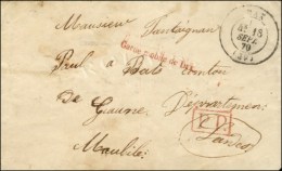 Càd T 17 DAX (39) P.P. Rouge Sur Lettre En Franchise Militaire Avec Très Rare Griffe Rouge Garde... - Guerra De 1870