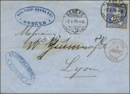 Càd GENEVE 2 1 71  / Suisse 30c Sur Lettre De Londres Acheminée Jusqu'à Genève Pour... - Guerre De 1870