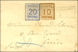 Cachet K PR FELDPOST / Alsace N° 5 + 6 Sur Enveloppe Ouverte Pour Genève. 1870. - TB. - R. - Guerra De 1870