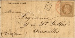 Càd Rouge PARIS (SC) 28 JANV. 71 / N° 30 Sur Gazette N° 33 Pour Bruxelles (Belgique). Au Verso,... - Guerra De 1870