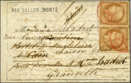 Càd Rouge PARIS (SC) 6 JANV. 71 / N° 36 (2) Sur Lettre Par Ballon Monté Pour Caen (Calvados)... - Guerra De 1870