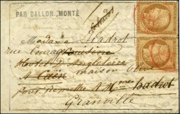 Càd Rouge PARIS (SC) 6 JANV. 71 / N° 36 (2) Sur Lettre Par Ballon Monté Pour Caen (Calvados)... - Guerre De 1870