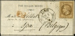 Etoile 1 / N° 30 Càd PARIS / PL. DE LA BOURSE 3 DEC. 70 Sur Ballon La Cloche Pour Spa (Belgique).... - War 1870