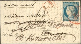 Càd Rouge PARIS (SC) 24 NOV. 70 / N° 37 Sur Lettre Pour Dieppe Réexpédiée à... - Guerra De 1870