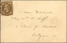 Càd PARIS / R. ST DOMQUE ST GN 58 16 OCT. 70 / N° 30 Sur Carte Pour Thuin Près Charleroi... - Guerra De 1870