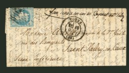 Lettre Avec Texte Daté De Paris Le 13 Octobre 1870 Pour St Valéry En Caux. GC 3997 / N° 29... - Guerra De 1870