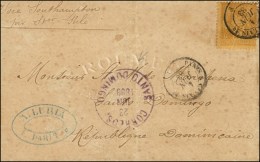 Càd PARIS A CALAIS 2° / N° 92 Sur Lettre Pour Santo Domingo (République Dominicaine),... - 1876-1878 Sage (Typ I)