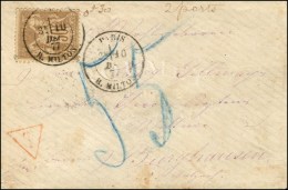 Càd PARIS / R. MILTON / N° 69 Sur Lettre 2 Ports Insuffisamment Affranchie Taxée Comme Lettre Non... - 1876-1878 Sage (Type I)