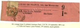 Càd JOURNAUX PARIS / PP 78 / N° 94 Bdf Sur Bande De Journal L'ECHO DE FRANCE (39ème... - Zeitungsmarken (Streifbänder)