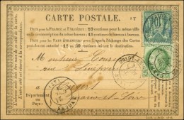 Càd CANDE / MAINE ET LOIRE / N° 53 + 65 Sur CP. 1876. - TB. - 1876-1878 Sage (Type I)