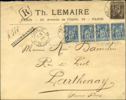 Càd PARIS 11 / AV. DE L'OPERA / N° 90 (4) + 97sur Lettre Recommandée Au 4ème... - 1876-1878 Sage (Type I)