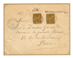 Càd T 18 PRESSIGNY LE Gd / INDRE ET LOIRE / N° 96 (2) Sur Lettre Recommandée Au 1er... - 1876-1878 Sage (Typ I)