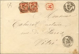 Càd T 18 RENNES / ILLE-ET-VILAINE / N° 70 Paire Sur Lettre Recommandée Au 2ème... - 1876-1878 Sage (Typ I)