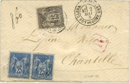 Càd CLERMONT-FERRAND 2 MAI 78 / PUY DE DOME / N° 77 + 79 Paire Sur Lettre Recommandée,... - 1876-1878 Sage (Typ I)