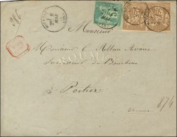 Càd T 16 HIERSAC (15) / N° 69 (2) + N° 75 Sur Devant De Lettre Recommandée Du 1er Mai 1878.... - 1876-1878 Sage (Typ I)