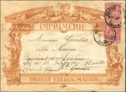 Càd MACON / SAONE ET LOIRE / N° 98 Paire Sur étiquette De Documents D'imprimerie De 950 à... - 1876-1878 Sage (Typ I)