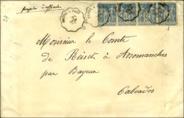 CONVOYEUR DREUX A PACY / N° 90 Bande De 4 Sur Papiers D'affaires. 1898. - TB. - 1876-1878 Sage (Type I)
