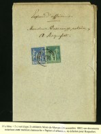 Càd MONT-DE-MARSAN / N° 75 + 90 Sur Papiers D'affaires Au 4ème échelon. 1882. - TB. - 1876-1878 Sage (Type I)