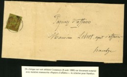 Càd COUTANCES / N° 96 Sur Papiers D'affaires Au 4ème échelon. 1888. - TB. - 1876-1878 Sage (Typ I)