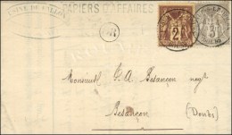 Càd T 18 L'ISLES-S-LE-DOUBS / DOUBS / N° 85 + N° 87 Sur Papiers D'affaires. 1880. -TB. - R. - 1876-1878 Sage (Type I)