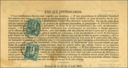 Càd NANTES  / N° 61 + 74 Sur Partie D'avertissement Pour La Contribution Foncière. 1877. - TB. - 1876-1878 Sage (Typ I)