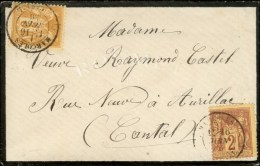 Càd T 18 MARCOLES / CANTAL / N° 85 + N° 86 Sur Enveloppe Carte De Visite. 1886. - TB / SUP. - R. - 1876-1878 Sage (Type I)