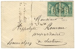 Càd T 18 MARSEILLE / Bches DU RHONE / N° 64 Paire Sur Enveloppe De Carte De Visite. 1877. - TB. - 1876-1878 Sage (Type I)