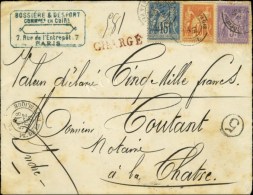 Càd PARIS / PL. DE LA REPUBLIQUE / N° 90 + 94 + 95 Sur Devant De Lettre Chargée Au 2ème... - 1876-1878 Sage (Type I)