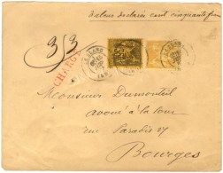 Càd T 18 LE BLANC / INDRE / N° 92 + N° 93 Sur Lettre Chargée Au 1er échelon. 1883. -... - 1876-1878 Sage (Typ I)