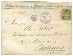 Càd PARIS / R. BONAPARTE / N° 72 Sur Lettre Chargée Au 1er échelon. Affranchissement... - 1876-1878 Sage (Typ I)