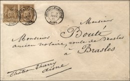 Càd T 17 OULCHY-LE-CHATEAU / AISNE / N° 80 Paire Sur Lettre 4 Ports. 1885. - TB. - 1876-1878 Sage (Type I)