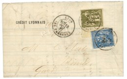 Càd LYON / LES TERREAUX / N° 72 Bdf + N° 79 Sur Lettre 4 Ports. 1877. - TB / SUP. - 1876-1878 Sage (Type I)